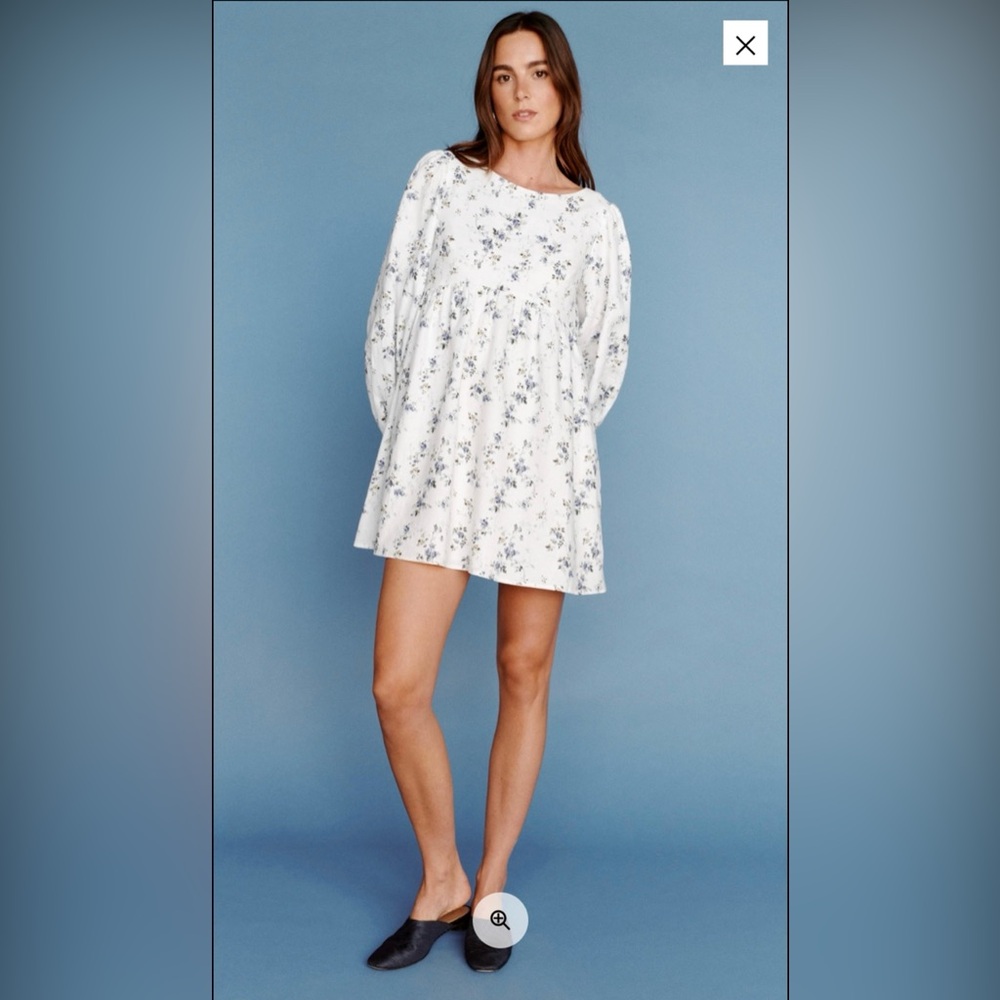 Reformation Madeline Floral White Dress